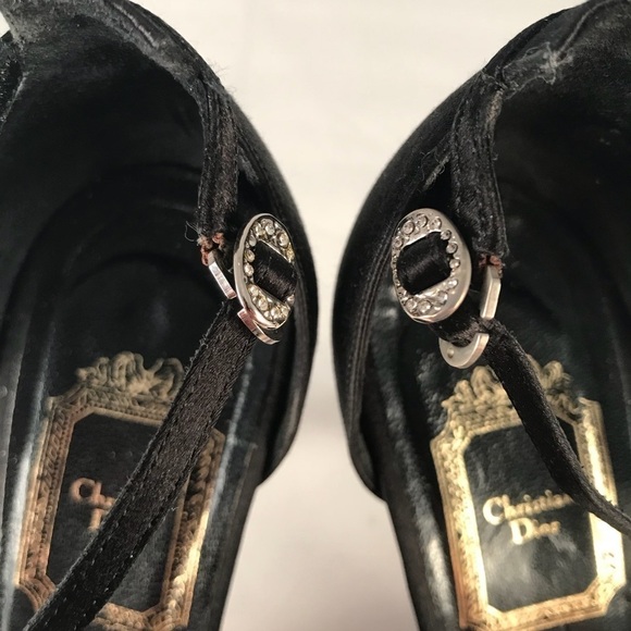 Dior Silk/Satin Rhinestone Heels- Size 8 - Picture 4 of 8